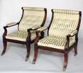 297 PAIR OF REGENCY STYLE MAHOGANY ARM CHAIRS
