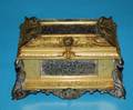 301 VERY FINE TAHAN GILT  SILVERED BRONZE CASKET