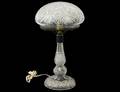 CUT GLASS LAMP AND SHADE
