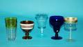 346 GROUP OF FIVE ASSORTED GLASS GOBLETS