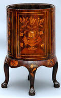 395 19th Century Floral Inlaid Pot Commode