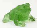 LALIQUE GREEN CRYSTAL GREGOIRE FROG