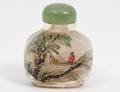 INTERNALLY PAINTED GLASS SNUFF BOTTLE