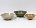 GROUP OF THREE GLAZED POTTERY BOWLS