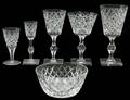 FORTYTWO PIECE WEBBHAWKES CRYSTAL PART STEMWARE SET