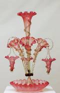 31 VICTORIAN PINK GLASS EPERGNE
