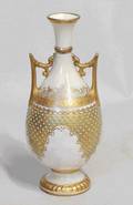 36 COALPORT JEWELED PORCELAIN VASE
