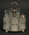 35 GEORGIAN STYLE SILVER PLATED CRUET SET