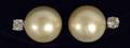 1049 PAIR OF PEARL AND DIAMOND EAR CLIPS