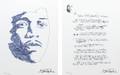 JIMI HENDRIX VOODOO CHILD LYRICS AND PORTRAIT PRINT DISPLAY