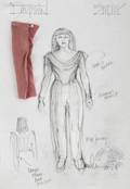 ORIGINAL COSTUME DESIGN AND STERNBACH ILLUSTRATION FROM STAR TREK THE NEXT GENERATION