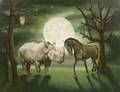 HORSE AND RHINOCEROS PAINTING