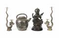 GROUP OF SILVER TONE DECORATIVE ITEMS