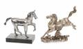 TWO SILVER HORSE FIGURINES