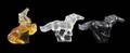 THREE LALIQUE KAZAK HORSE FIGURINES