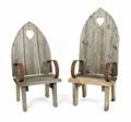TWO ADIRONDACK STYLE GARDEN CHAIRS