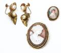 419 Cameo Porcelain Pin Pr Earrings Jewelry