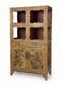 SID CAESAR FAUX PAINTED BAMBOO CABINET