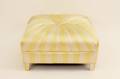 Yellow  White Striped Silk Ottoman
