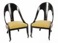 SID CAESAR PAIR OF EBONISED SIDE CHAIRS