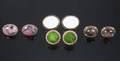 SID CAESAR FOUR PAIRS OF GEMSTONE AND GOLD CUFFLINKS