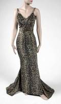 JAYNE MANSFIELD SILK JUNGLE CAT PRINT GOWN
