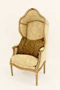 Louis XVI Style Carved Frame Hooded Armchair