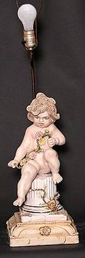 339 Italian Ceramic and Porcelain Putti Lamp