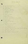 ELVIS PRESLEY HANDWRITTEN SET LIST FOR ALOHA FROM HAWAII CONCERT 