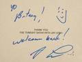 JAY LENO SIGNED CARD TO BRITNEY SPEARS