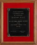 MARTHA RAYE PLAQUE