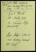 MICHAEL JACKSON HANDWRITTEN LYRICS FOR DS
