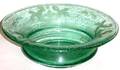 528 Contemporary Green Etched and Bubbled Art Glass B