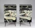 A PAIR OF CUSTOM HANDPAINTED ANNA NICOLE NIGHTSTANDS
