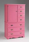 A SUITE OF PINK PAINTED BEDROOM FURNITURE
