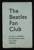 BEATLES SIGNED FAN CLUB MEMBERSHIP CARD