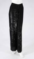 WHITNEY HOUSTON BLACK SEQUIN PINSTRIPE PANTS