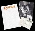 FREDDIE MERCURY POSTCARD AND MICK ROCK PHOTOGRAPH