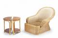MEAT LOAF WICKER CHAISE LOUNGE AND BAMBOO SIDE TABLES