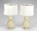 MEAT LOAF TWO ASIAN STYLE CERAMIC DOUBLE GOURD LAMPS