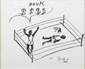 MUHAMMAD ALI HAND DRAWN AND SIGNED SKETCH
