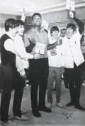 MUHAMMAD ALI SIGNED IMAGE WITH THE BEATLES