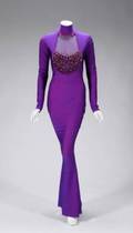 WHITNEY HOUSTON PURPLE MARC BOUWER GOWN