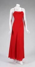 WHITNEY HOUSTON RED BETSY  ADAM GOWN