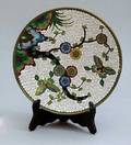 29 Old Chinese Cloisonn Butterfly Plate