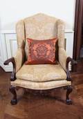 GOLD BROCADE WINGBACK ARMCHAIR