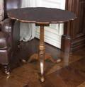 TILT TOP TEA TABLE WITH BIRD CAGE