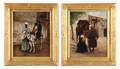 PAIR OF ORIENTALIST PAINTINGS FEATURING FIGURES WITH A CAMEL AND A MULE