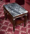 PAIR OF RECTANGULAR MARBLE TOPPED TABLES