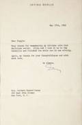 IRVING BERLIN SIGNED LETTER